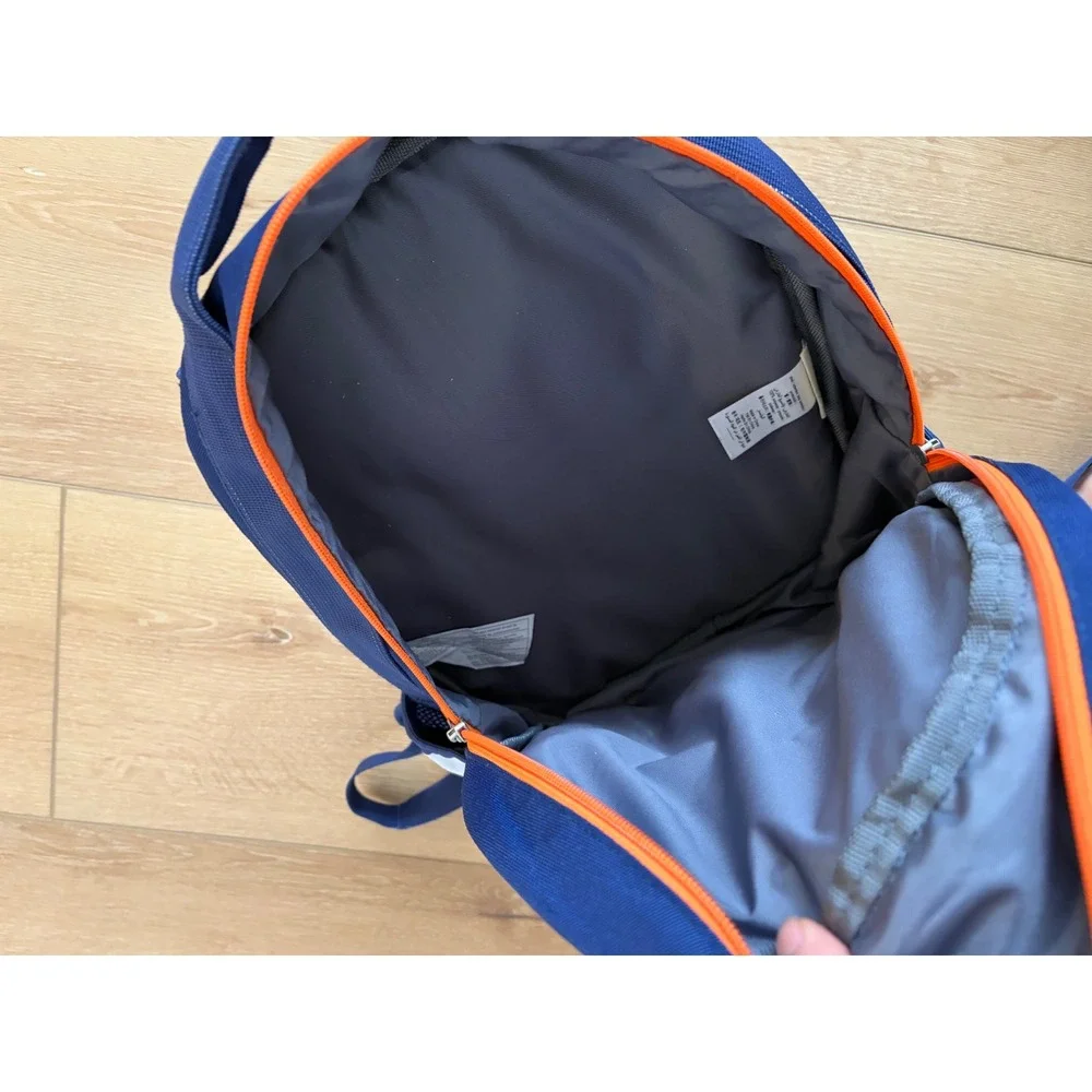 Pottery Barn Kids Backpack Navy Blue‎ White Striped Orange Wes Embroidered mini